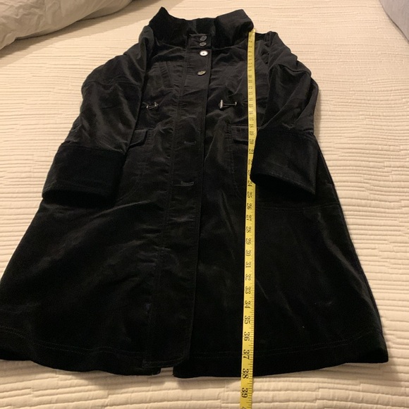 Theory Majendie B Vintage Mobwive Velvet Drawcord Long Black Coat SZ Small - Picture 15 of 15